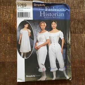 Simplicity Sewing Pattern 9769 Authentic Civil War Era Undergarments 6-12 UNCUT